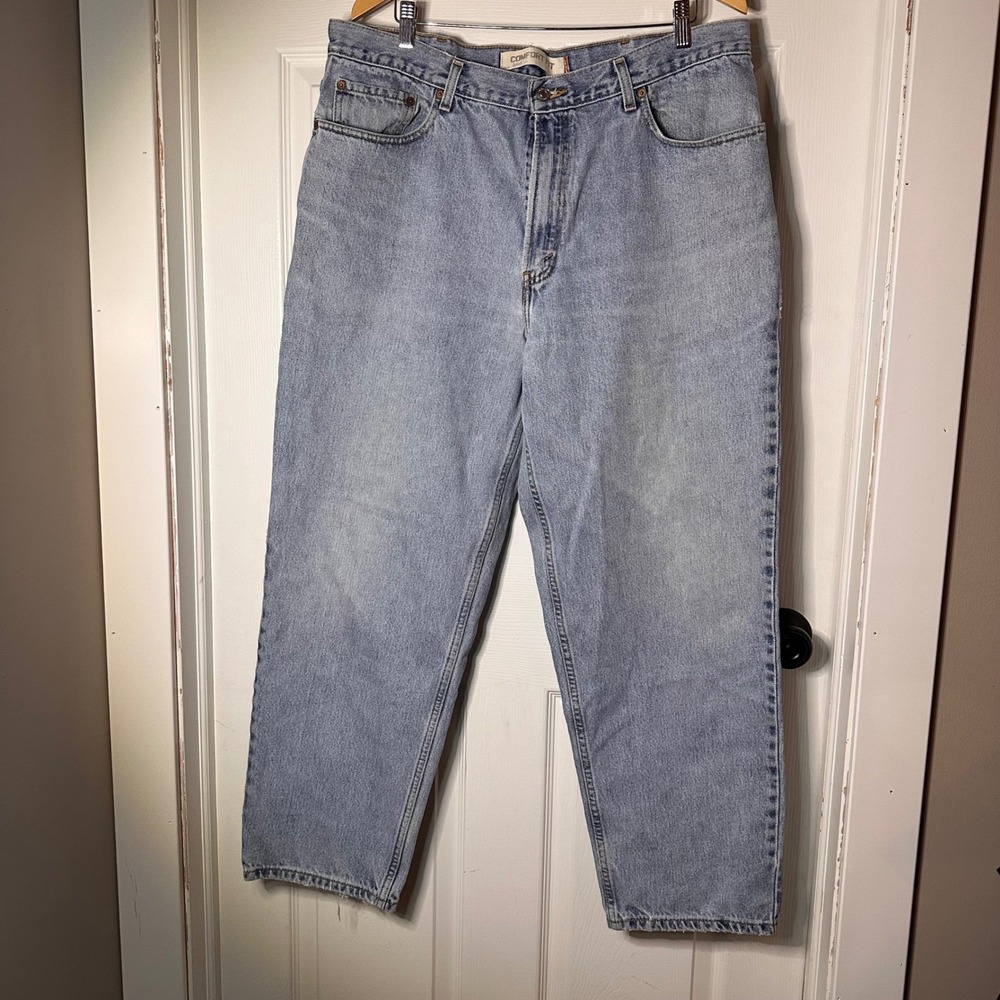 Levis 560 Comfort Fit Jeans Mens 37x30 Light Wash Blue Tapered Leg Vintage 90s